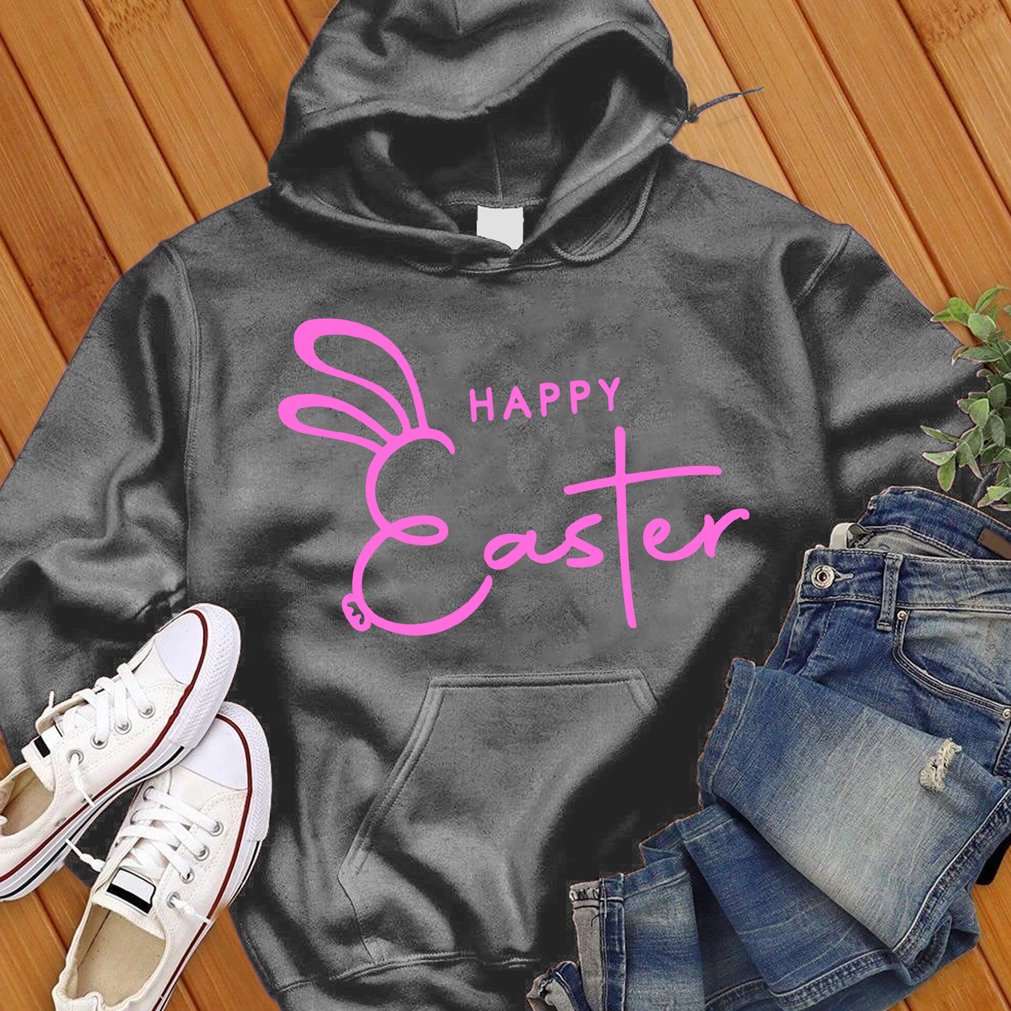 Happy Easter Bunny Font Hoodie