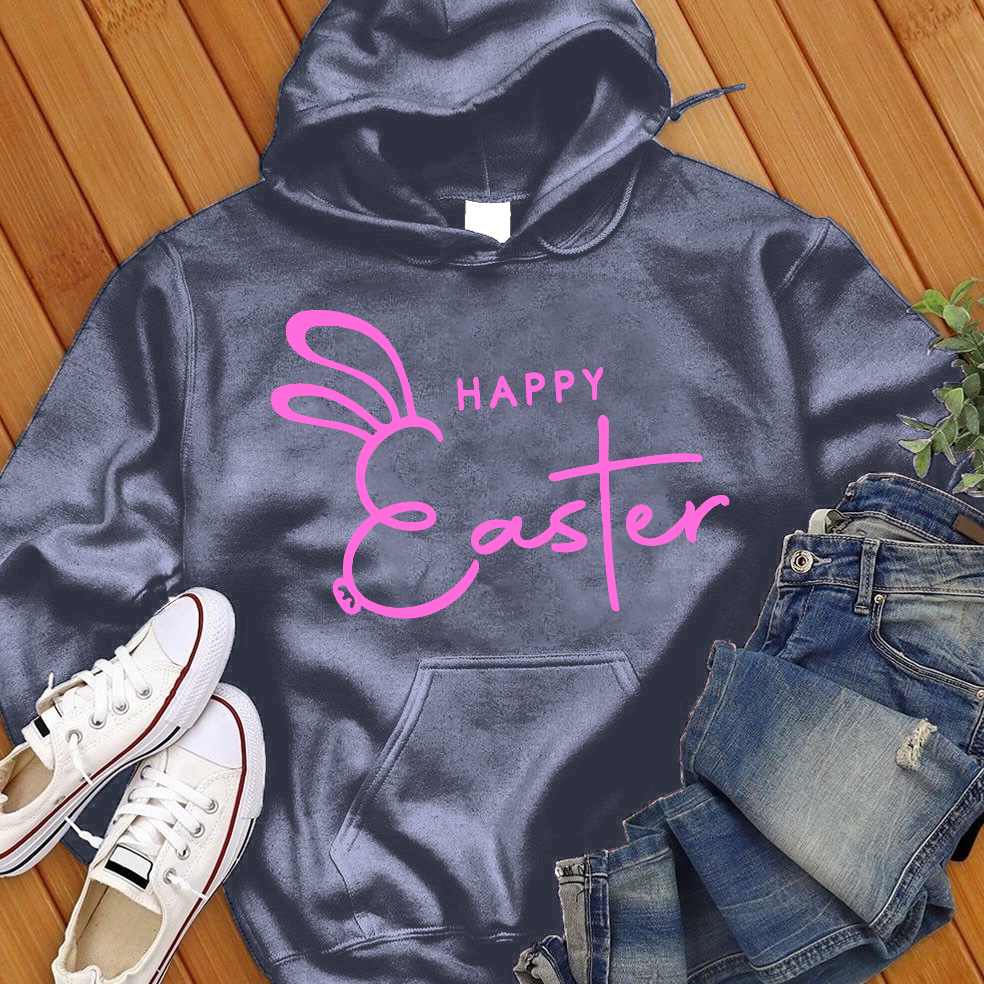 Happy Easter Bunny Font Hoodie