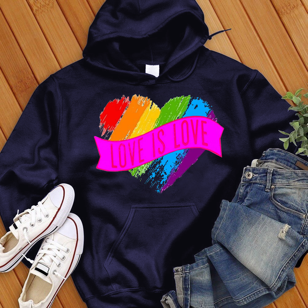 Love Is Love Rainbow Heart Hoodie