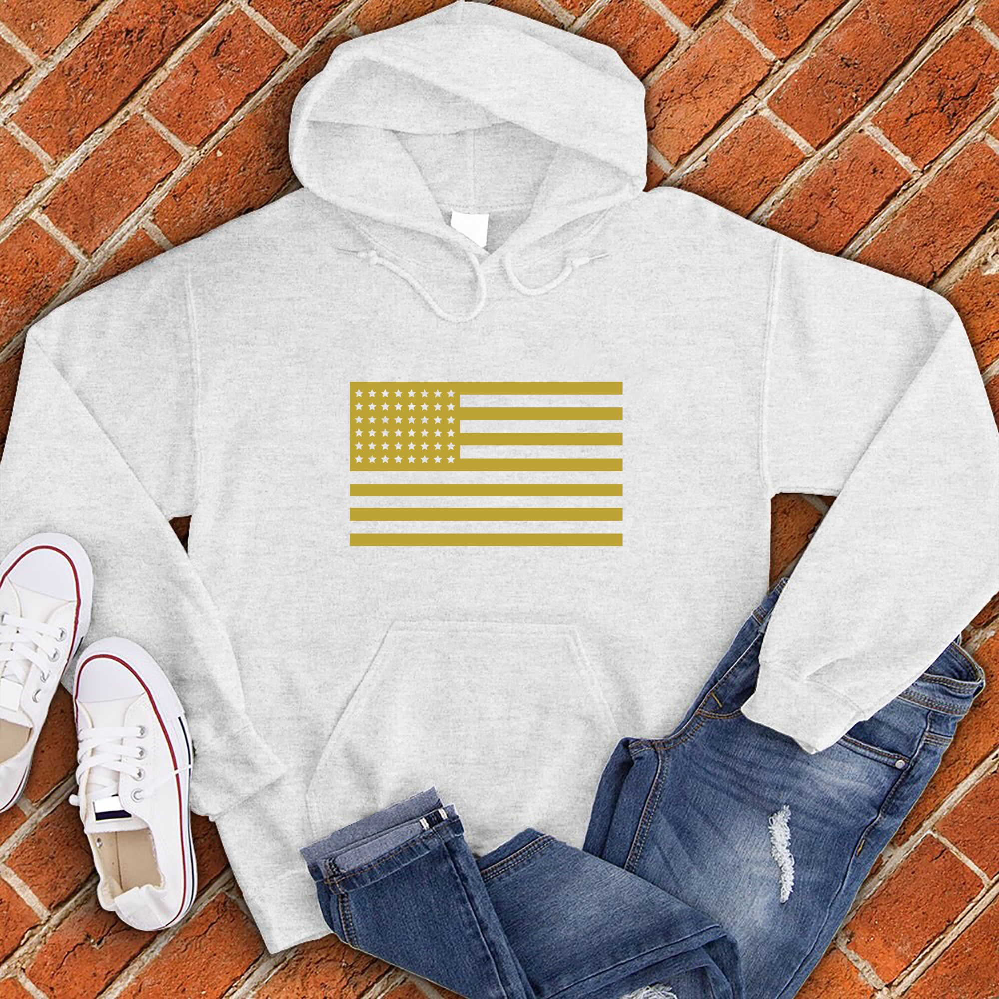 Golden American Flag Hoodie